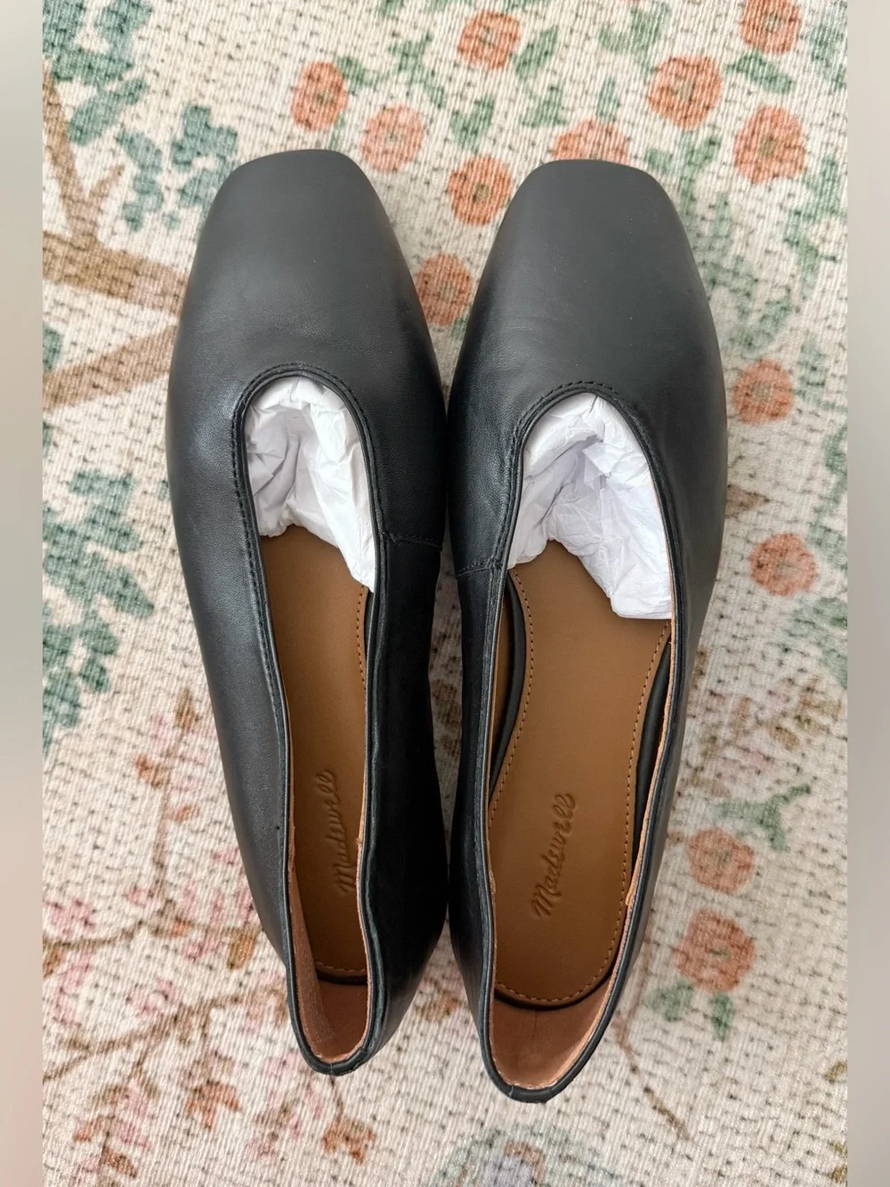 NEW Madewell Mylie Ballet Flats in True Black Leather 8